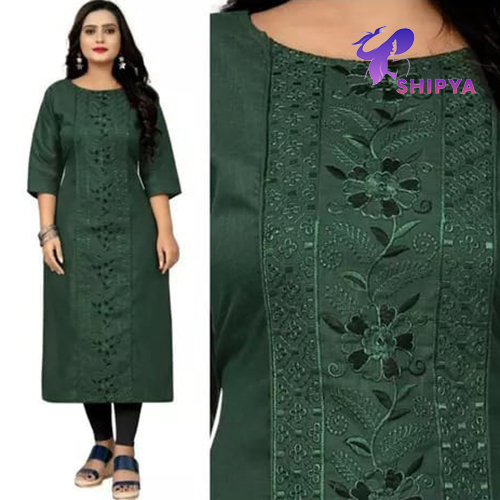 Designer Cotton Three Quarter Sleeve Kurti