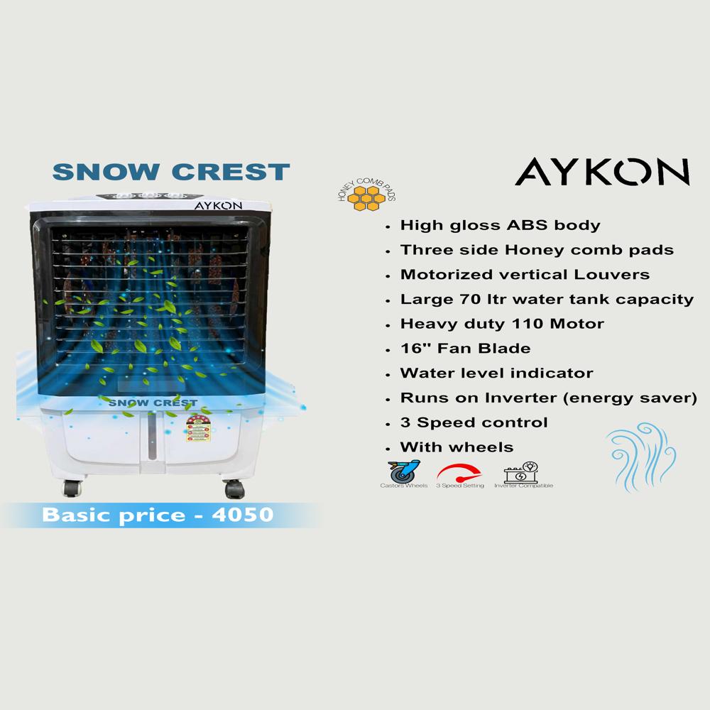 Snow Crest Air Cooler - Color: White