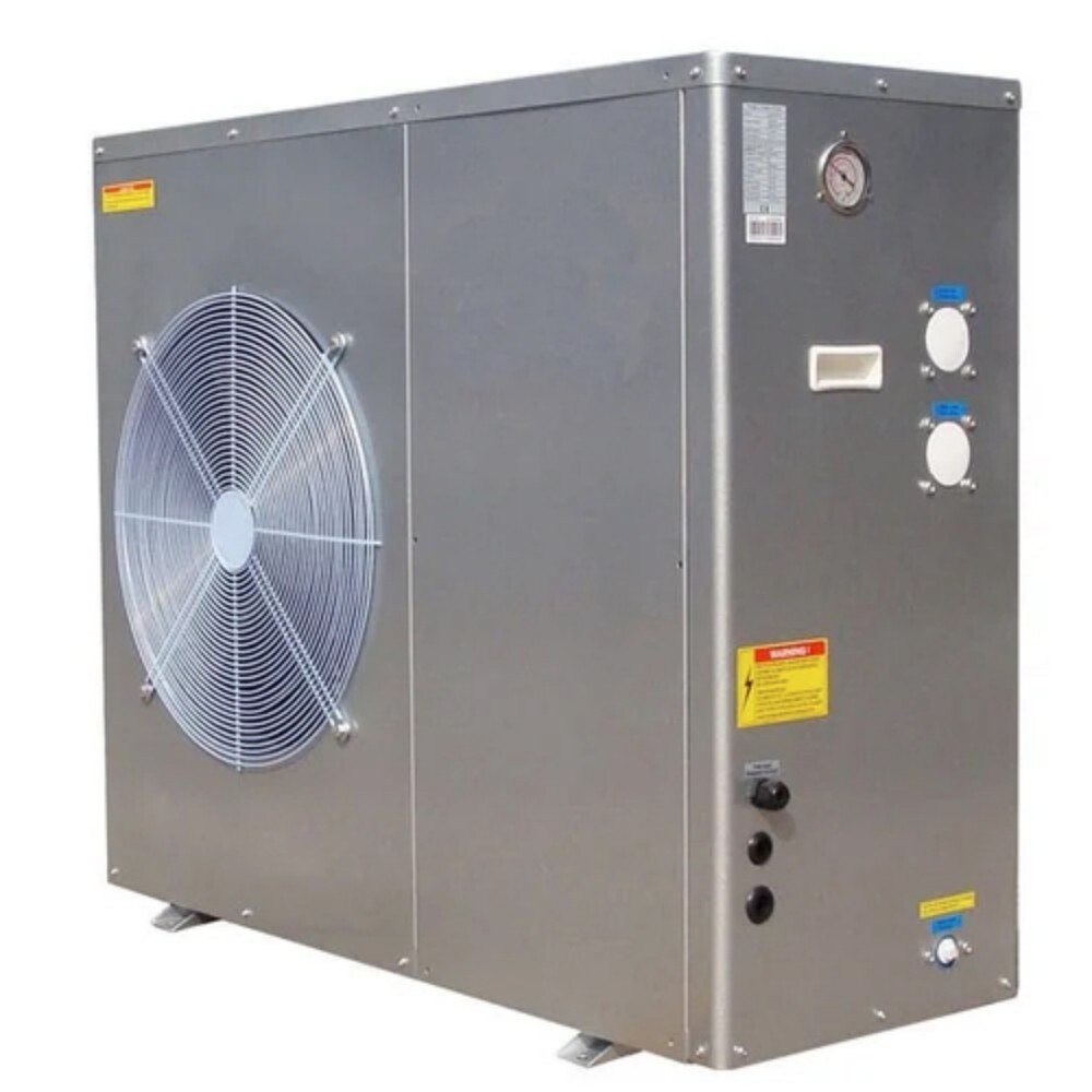 Swimming Pool Heat Pump - Stainless Steel, Rectangular, White | 220v / 415v Power Supply, 1-Year Warranty for Pool Usage