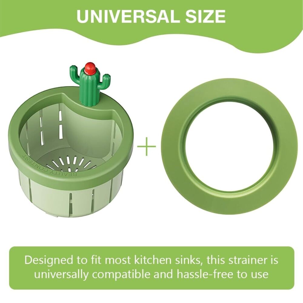 Cactus Kitchen Sink Drain Strainer - Durable High-quality Material , Automatic Dumping Feature, Removable Openable Bottom, Universal Fit