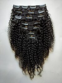 Steam curly human hair clip in set
