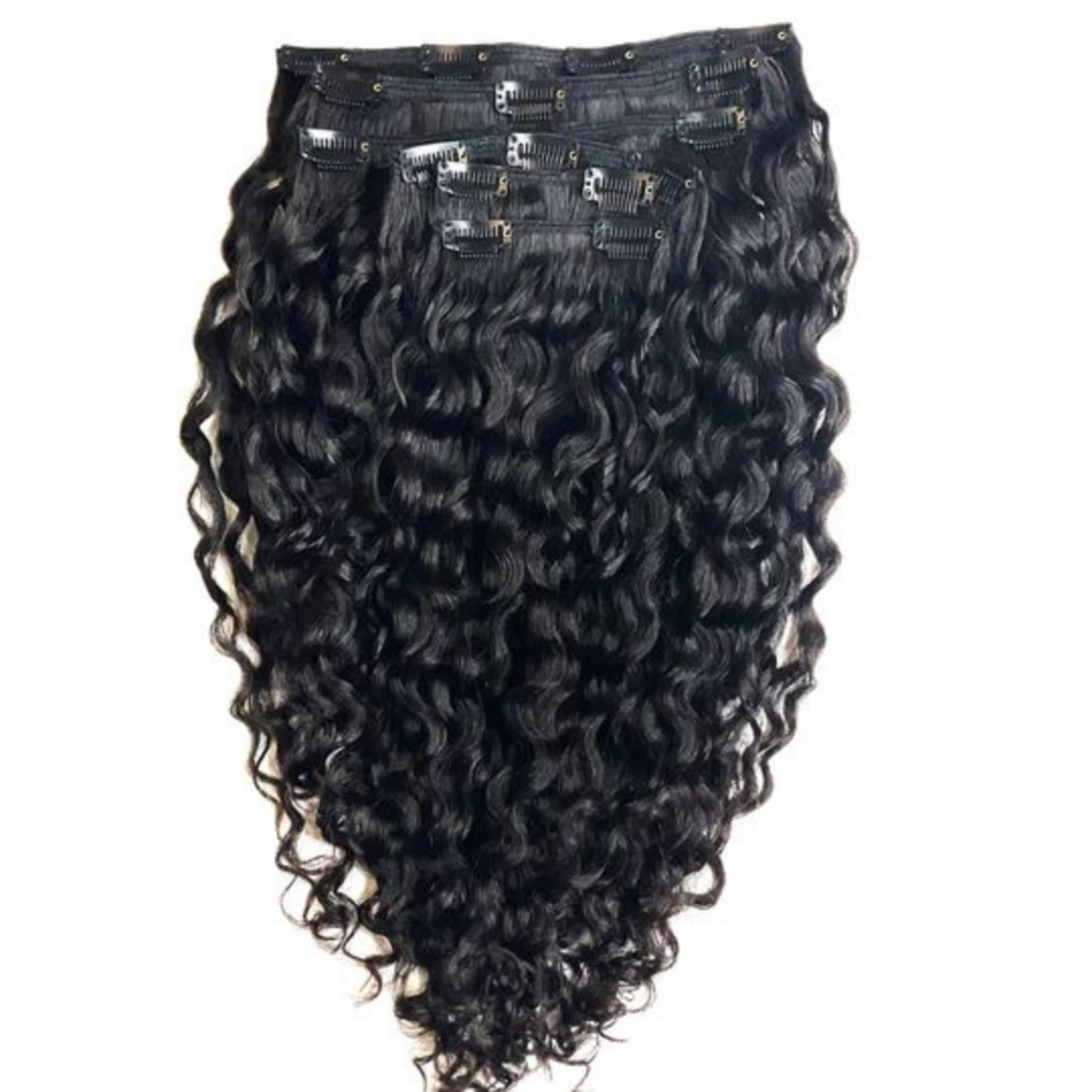 Steam Curly Human Hair Clip In Set - Application: Personal