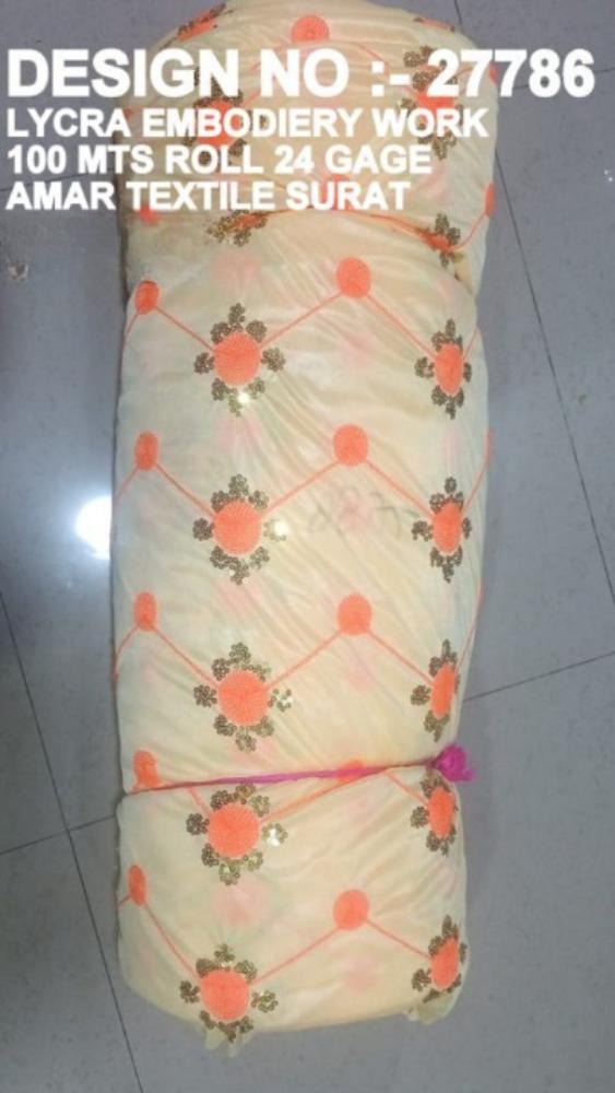 Lycra Embroidery (Work) Fabric - Color: All