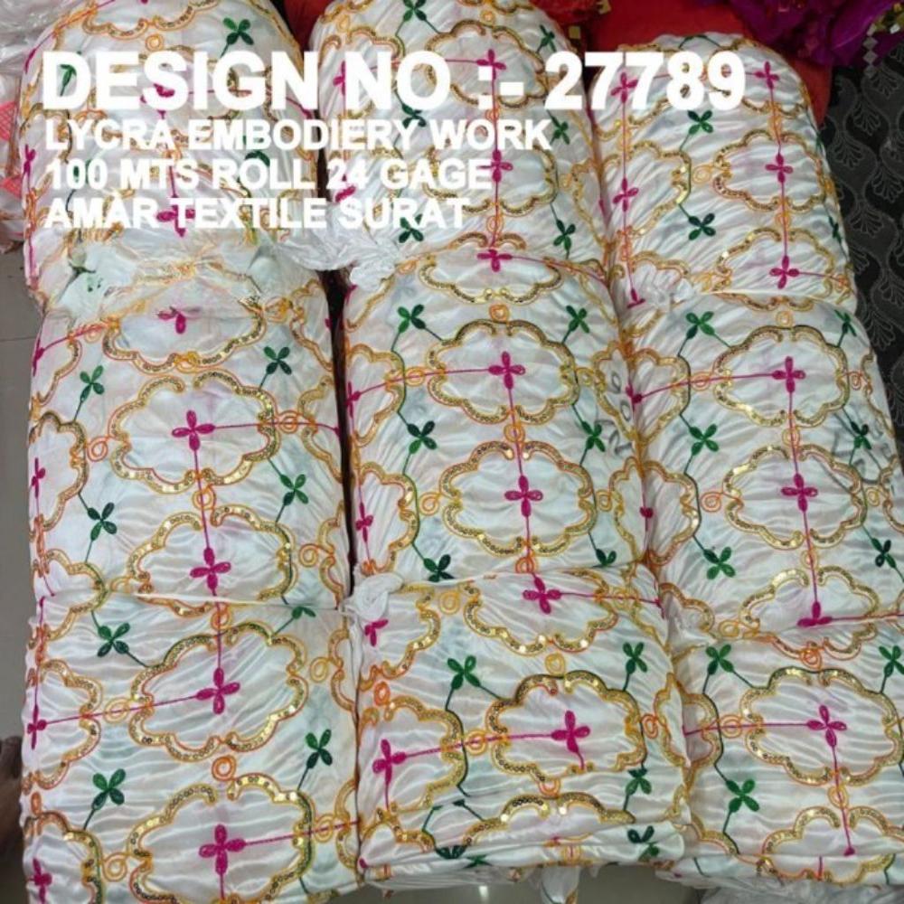 Lycra Embroidery (Work) Fabric - Color: All