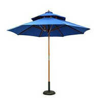Wooden Patio Umbrella - Color: Multicolor