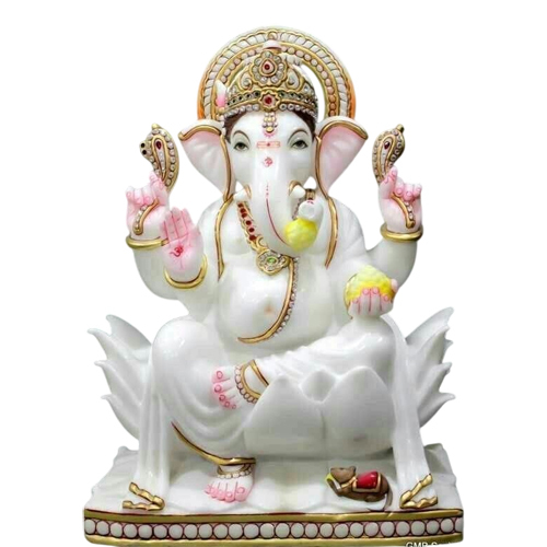 Polished Marble Lord Ganesh Murti