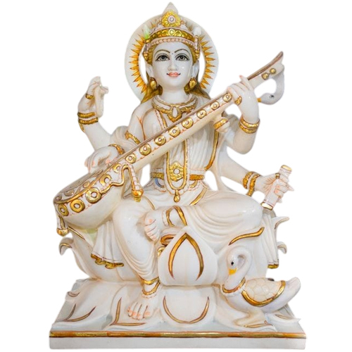 Polished Marble Maa Sarswati Moorti