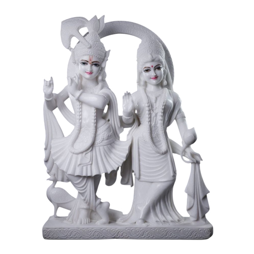 White Marble Radha Krishna Moorti