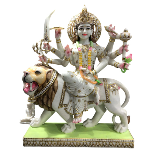 Polished Lord Marble Mata Durga Moorti