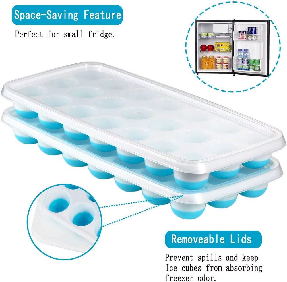 21 Cavity Pop It Ice Tray - Pp + Tpe Material, 26x12 Cm, Multicolor | Durable, Bpa-free, Customizable, Easy-remove Design, Stackable