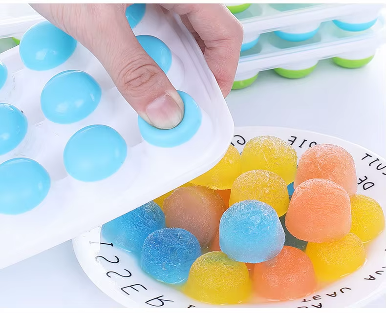 21 Cavity Pop It Ice Tray - Pp + Tpe Material, 26x12 Cm, Multicolor | Durable, Bpa-free, Customizable, Easy-remove Design, Stackable
