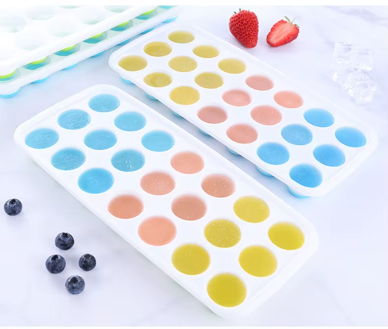 21 Cavity Pop It Ice Tray - Pp + Tpe Material, 26x12 Cm, Multicolor | Durable, Bpa-free, Customizable, Easy-remove Design, Stackable