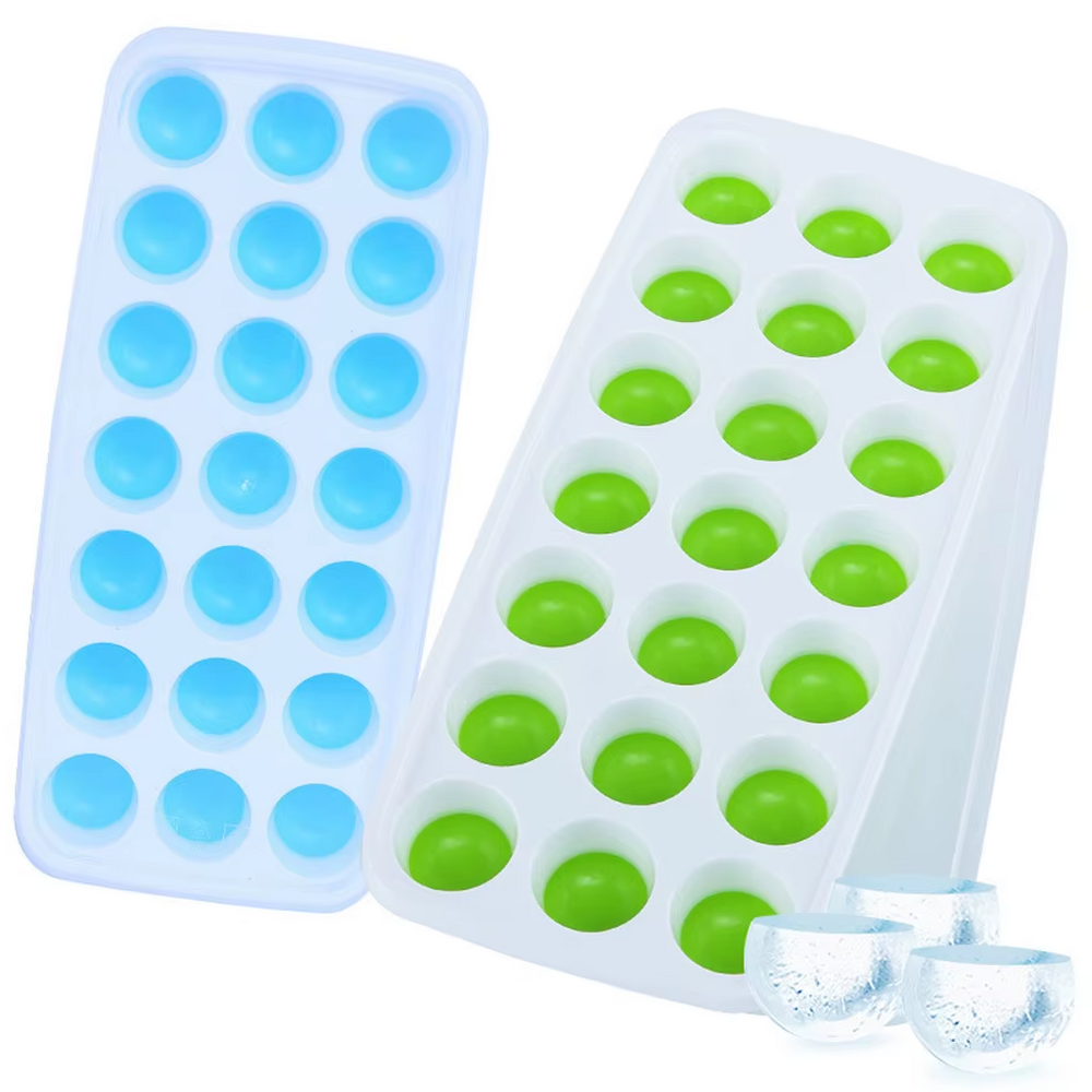 21 Cavity Pop It Ice Tray - Pp + Tpe Material, 26x12 Cm, Multicolor | Durable, Bpa-free, Customizable, Easy-remove Design, Stackable