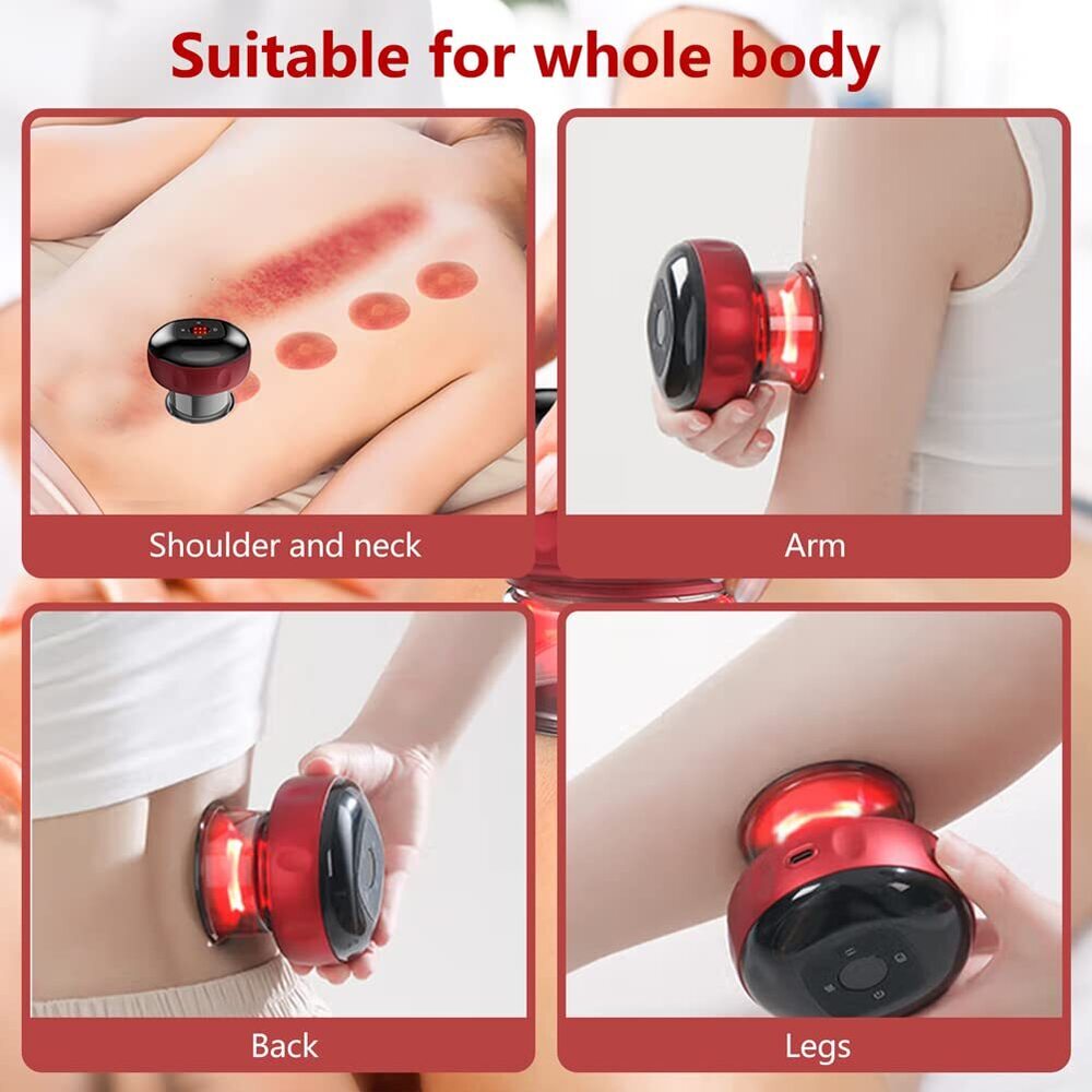 Electric Cupping Therapy - Portable 3-in-1 Smart Cupping Set With Adjustable Suction & Infrared Heat , Intelligent Operation & Home Spa Experience