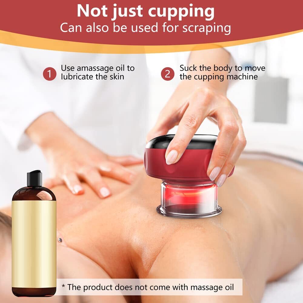 Electric Cupping Therapy - Portable 3-in-1 Smart Cupping Set With Adjustable Suction & Infrared Heat , Intelligent Operation & Home Spa Experience