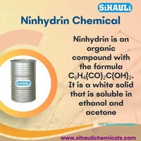 Ninhydrin Chemical Acid Manufacturers, Suppliers, Exporters - 99% Purity, Light Yellow Powder Form, Odourless Crystalline Solid, Cas 485-47-2