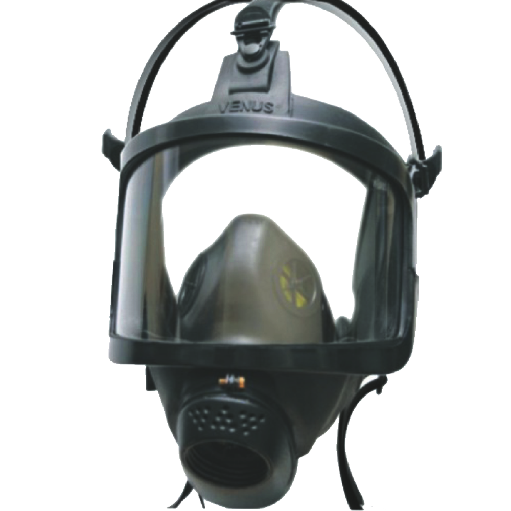 Venus V-667 Full Face Mask - Thermoplastic Elastomer, 600 Grams, Black & Grey | Stylish & User-friendly, Isi Approved, Wide Field Of Vision, Leak-proof Fit