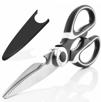 Multi Purpose Kitchen Scissors - Stainless Steel, 22l X 1w Centimeters | Heavy Duty, Multi-function, Non-slip Grip, Easy To Clean, Micro-serrated Edge