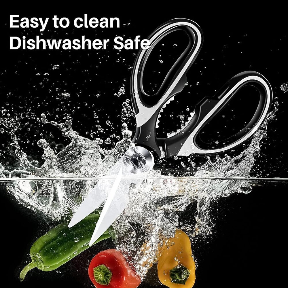 Multi Purpose Kitchen Scissors - Stainless Steel, 22l X 1w Centimeters | Heavy Duty, Multi-function, Non-slip Grip, Easy To Clean, Micro-serrated Edge