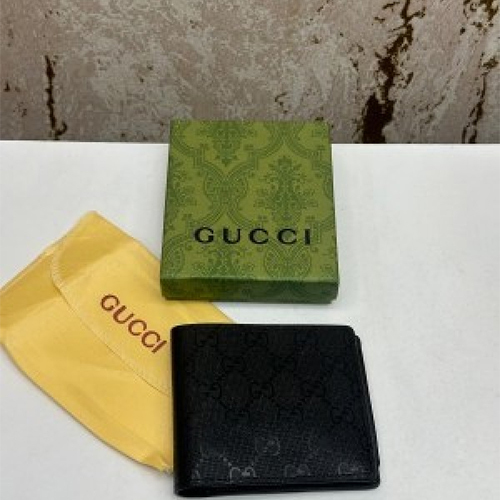 Gucci Premium Wallet With Box And Dust Bag (60223 - Rubber Black) - Color: Black