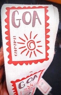 Printed Cotton Label - Color: Red And White