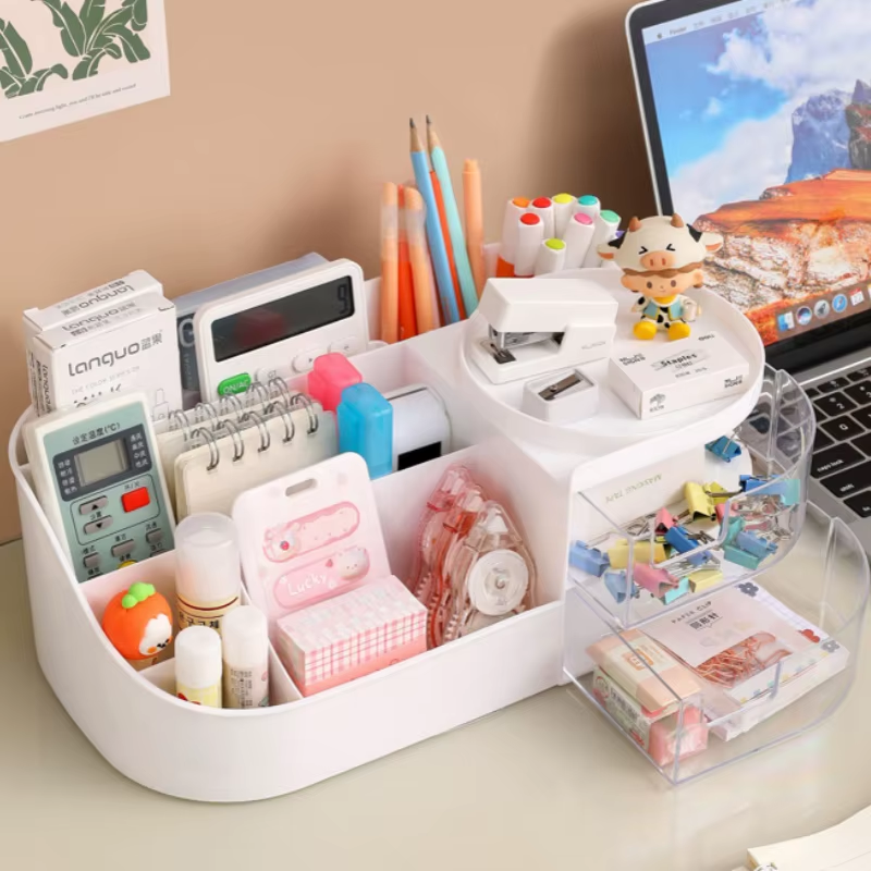 Plastic Cosmetic Organizer Desktop Makeup Storage Box