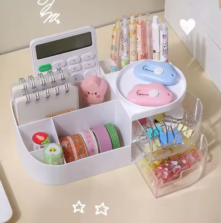 Plastic Cosmetic Organizer Desktop Makeup Storage Box