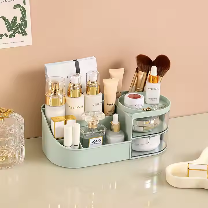 Plastic Cosmetic Organizer Desktop Makeup Storage Box