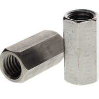 Coupling Nut - Stainless Steel, Standard Size, Silver Finish | Polished Surface For Industrial Applications