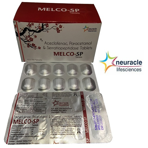 Acelofenac Paracetamol And Serratiopeptidase Tablets