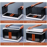 Foldable Storage Bin With Door Plastic Stackable Storage Box For Clothes, Toys, Books, Pantry