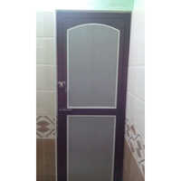 Pvc Fiber Door - Standard Size | Brown Color, Plain Design, Left Lock Handle Position, Horizontal Open Style