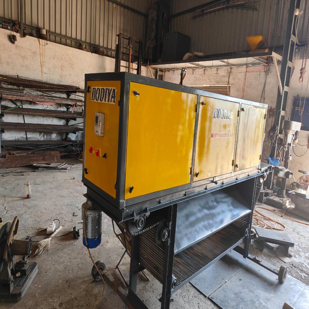 Chain Type Dry Garlic Peeling Machine - Mild Steel, 2x1x1m, Yellow | Capacity: 100-500 Kg/hr, Power: 1-3 Hp, Weight: 200-300 Kg