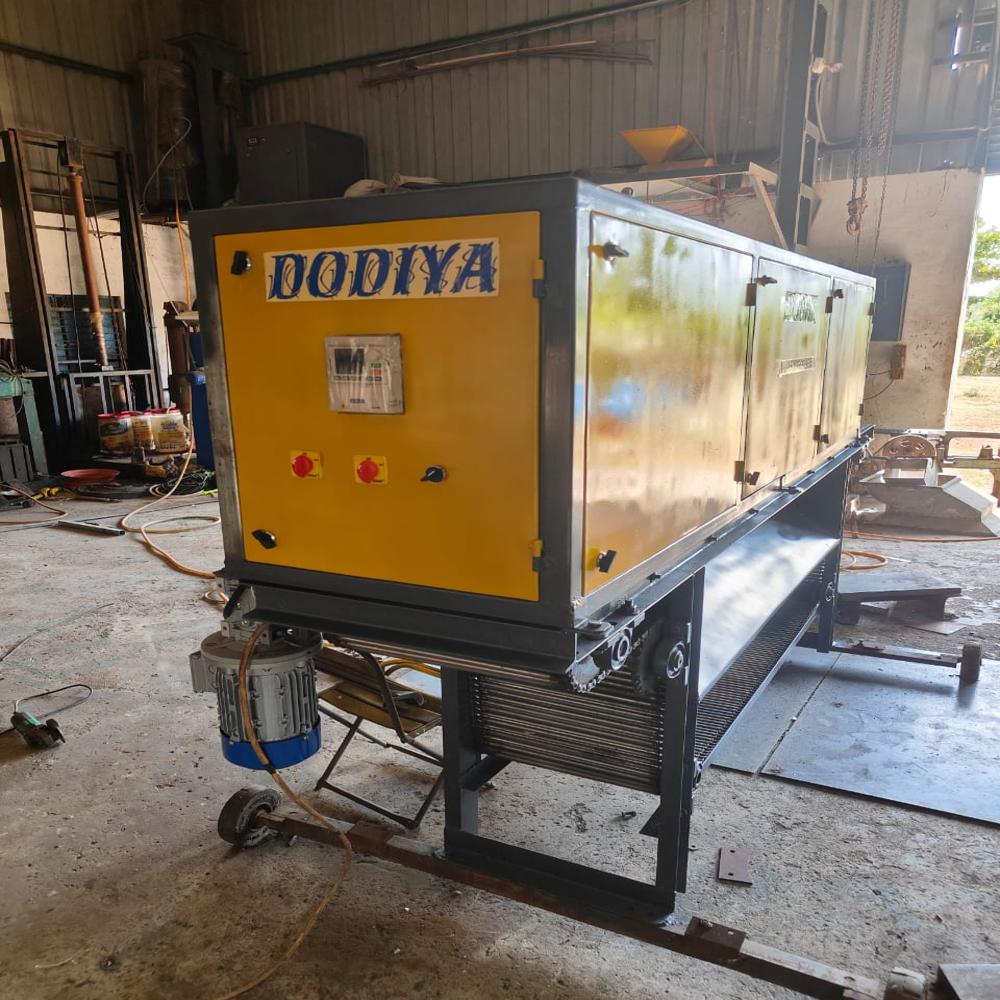Chain Type Dry Garlic Peeling Machine - Mild Steel, 2x1x1m, Yellow | Capacity: 100-500 Kg/hr, Power: 1-3 Hp, Weight: 200-300 Kg