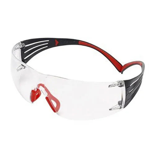 3M Sf401Sgaf-Red Clear Scotchguard Coated Safety Spectacles With Red Pressure Diffusion Temples - Color: Different Available