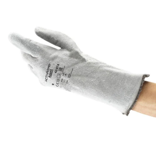 Ansell 42-474 Nitrile Coated Dry Heat Resistant Polyester Lined Grey Gloves - Color: Different Available