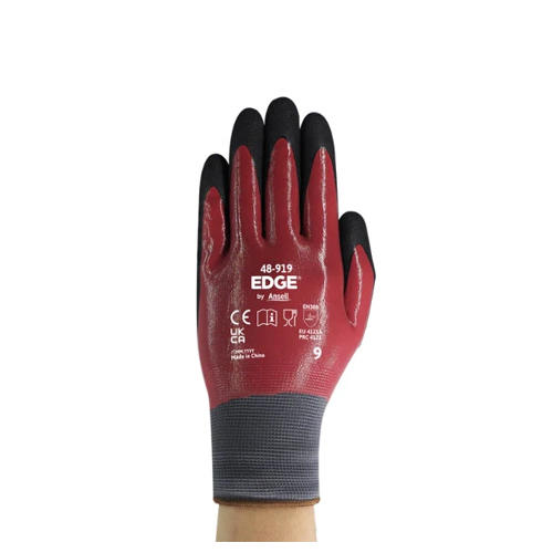 Ansell 48-919 Nitrile Palm Full Dipped Gloves for Oily Work