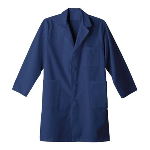 Blue Cotton Lab Coat - Collar Type: V Neck