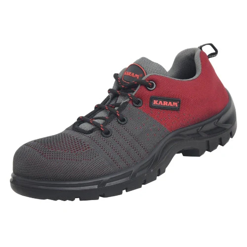 Karam Fs-213 Flytex Red And Grey Fibre Toe Safety Shoes - Color: Different Available