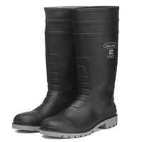 Pvc Black And Grey Steel Toe Gum Boots - Color: Different Available