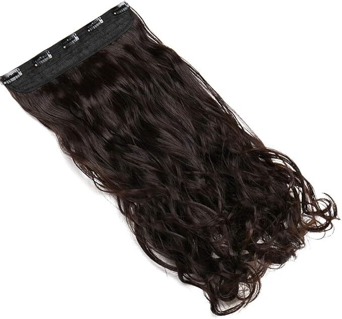 Curly Clip In Hair Extensions Single Piece 26in Brown Human Hair Vendor