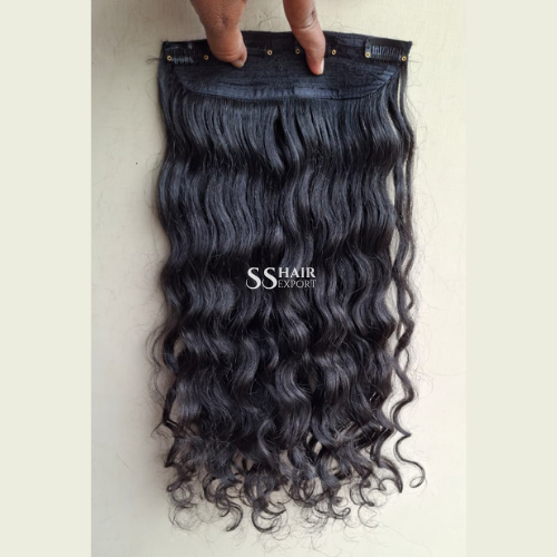 Curly Clip In Hair Extensions Single Piece 26In Brown Human Hair Vendor - Feature: Party