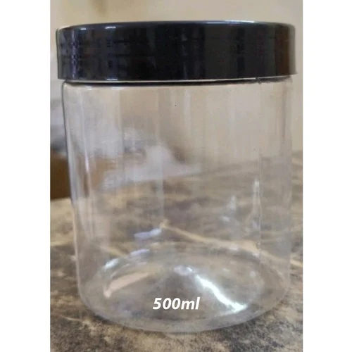500ml Black Cap PET Jar