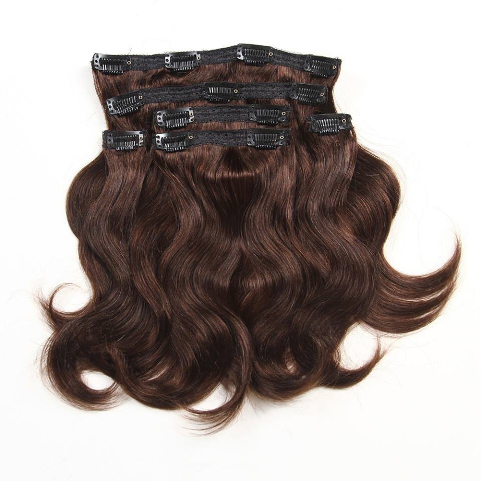 Temporary Hair Extensions Clip In Real Human Hair Dark Brown Wholesale Supplier