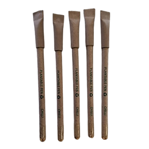 Recycled Paper Pen With Seed - Color: Brown