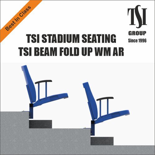 Premium Wall Mount Stadium Chair with Armrest