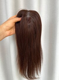 Natural dark chocolate brown remy human hair extension transparent swiss lace topper indian hair