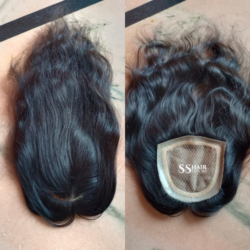 Indian Silk Base Crown Area Human Hair Topper Hairpiece for Women