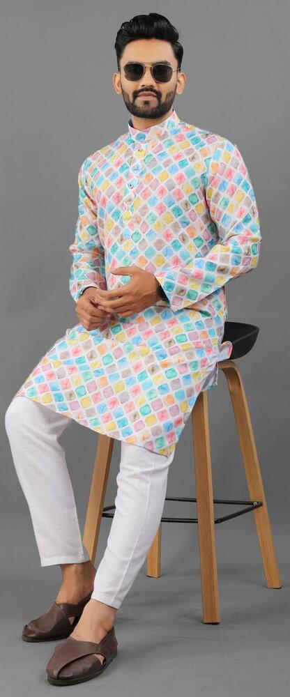 Heavy Printed Kurta - Chest Size: 34-42