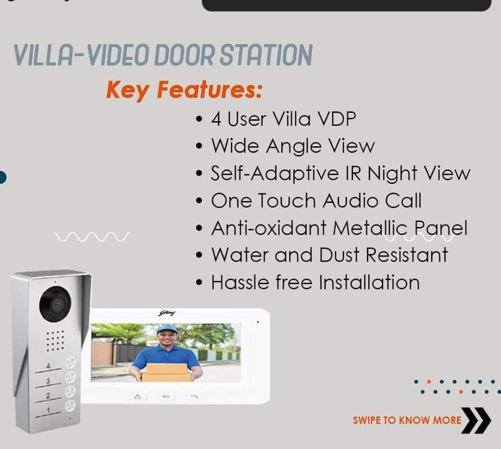 4 Bottoms Multi Apartment Video Door Phone (Vdp) Set, - Color: White